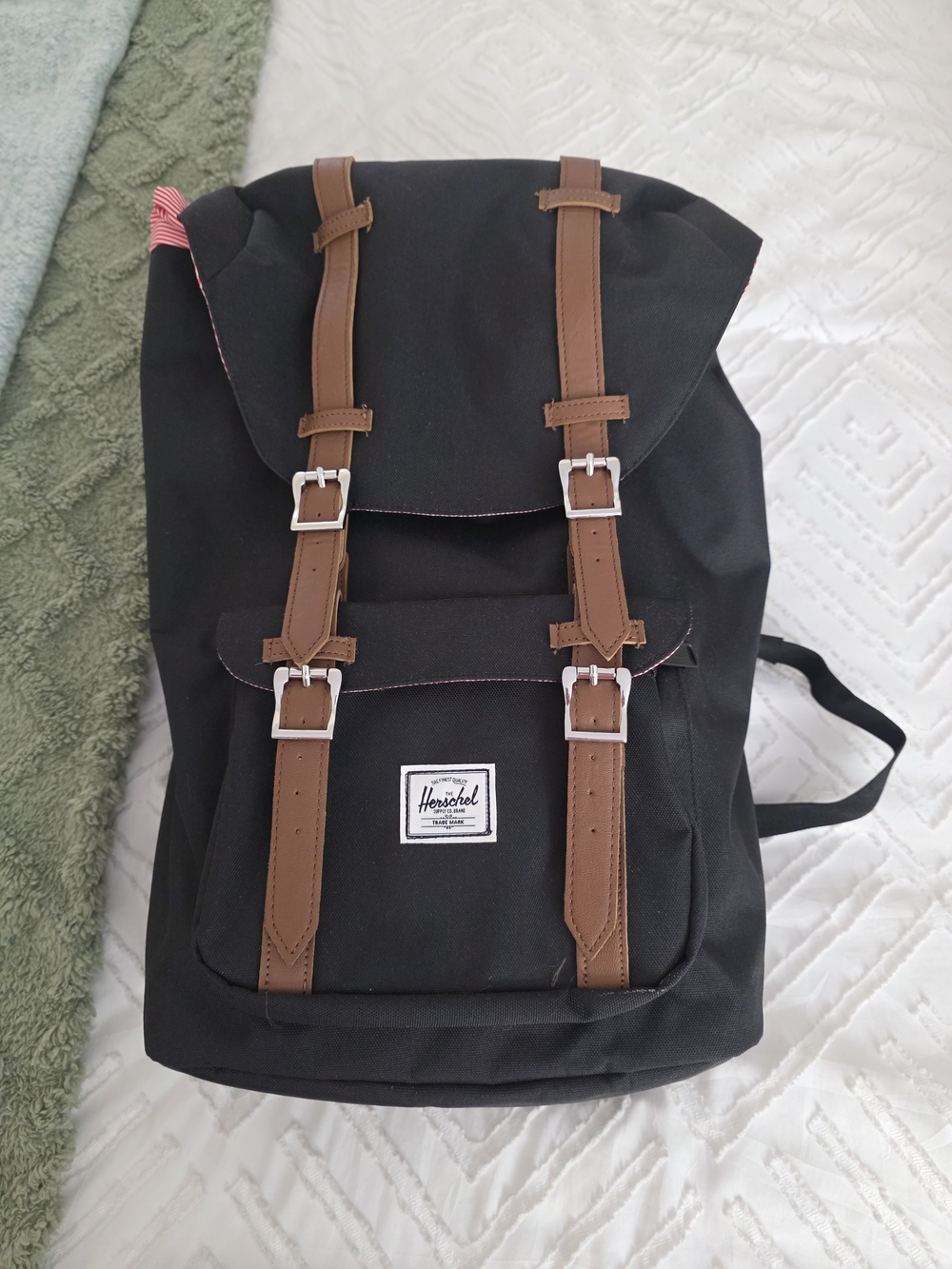 Herschel Supply Company Black Backpack with Brown Straps